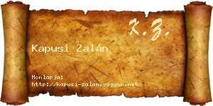 Kapusi Zalán névjegykártya